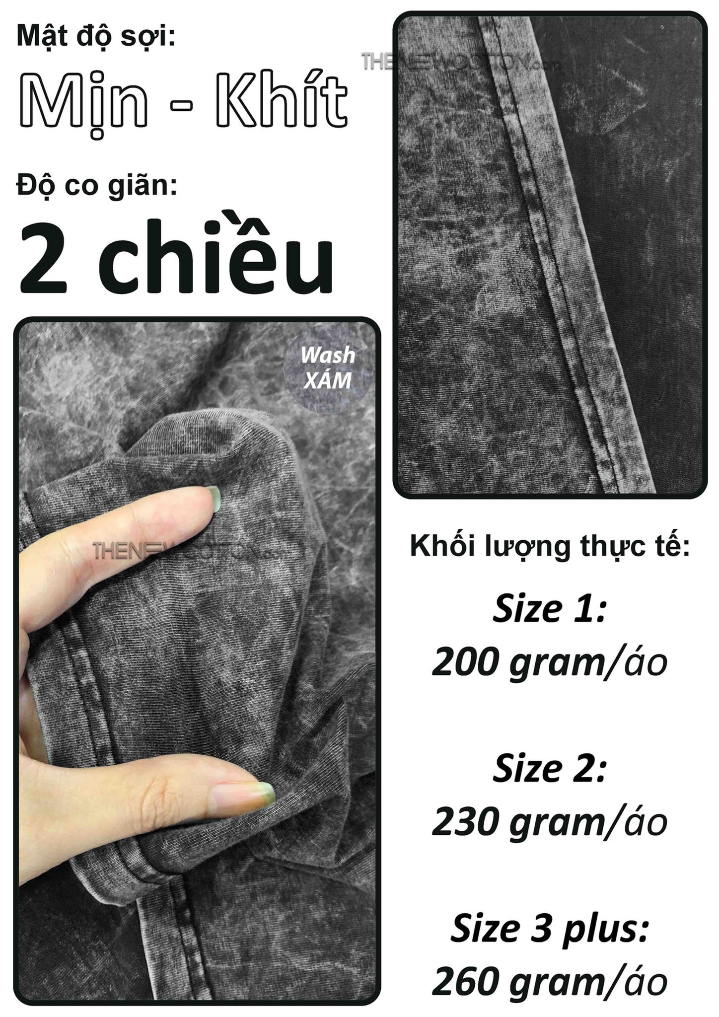 Bảng Giá Sỉ Xưởng Phôi Áo Thun Wash Đen Xám Sáng Tối Theo Yêu Cầu - TheNewCotton.com