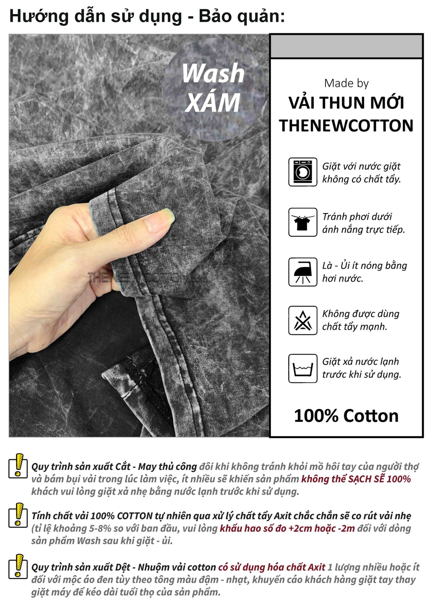 Bảng Giá Sỉ Xưởng Phôi Áo Thun Wash Đen Xám Sáng Tối Theo Yêu Cầu - TheNewCotton.com