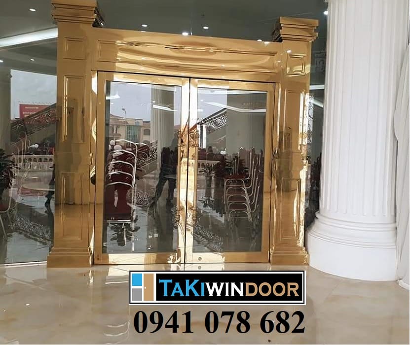 Cửa kính khung inox cho trung tâm tiệc cưới, sự kiện