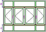 thi công cửa sổ nhôm kính có 4 cánh, có fix trên và fix dưới