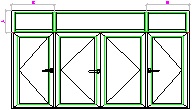 thi công cửa sổ mở quay 4 cánh có fix trên