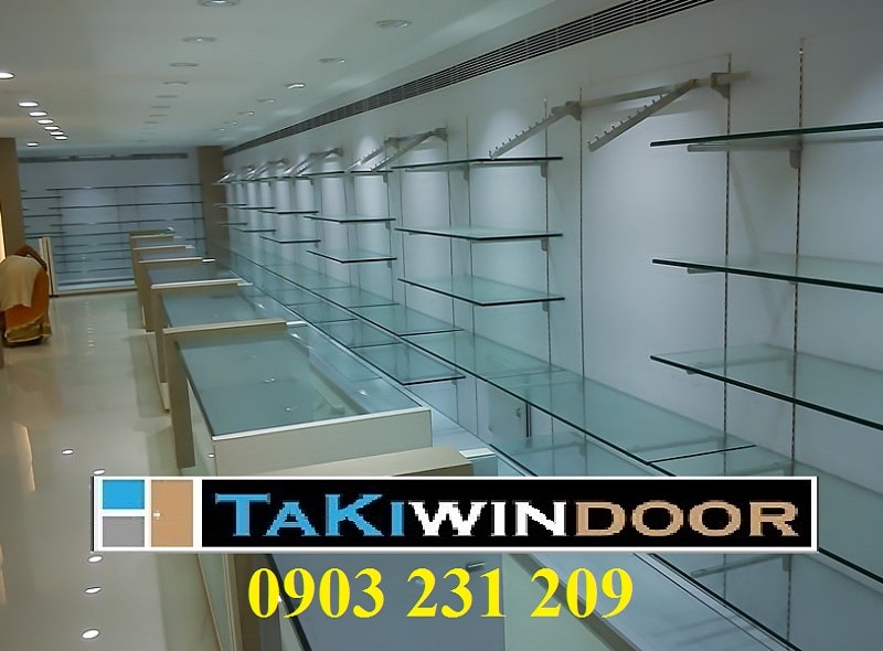 Cung cấp, thi công đợt kính, giá kệ kính, kệ kính cường lực rẻ đẹp