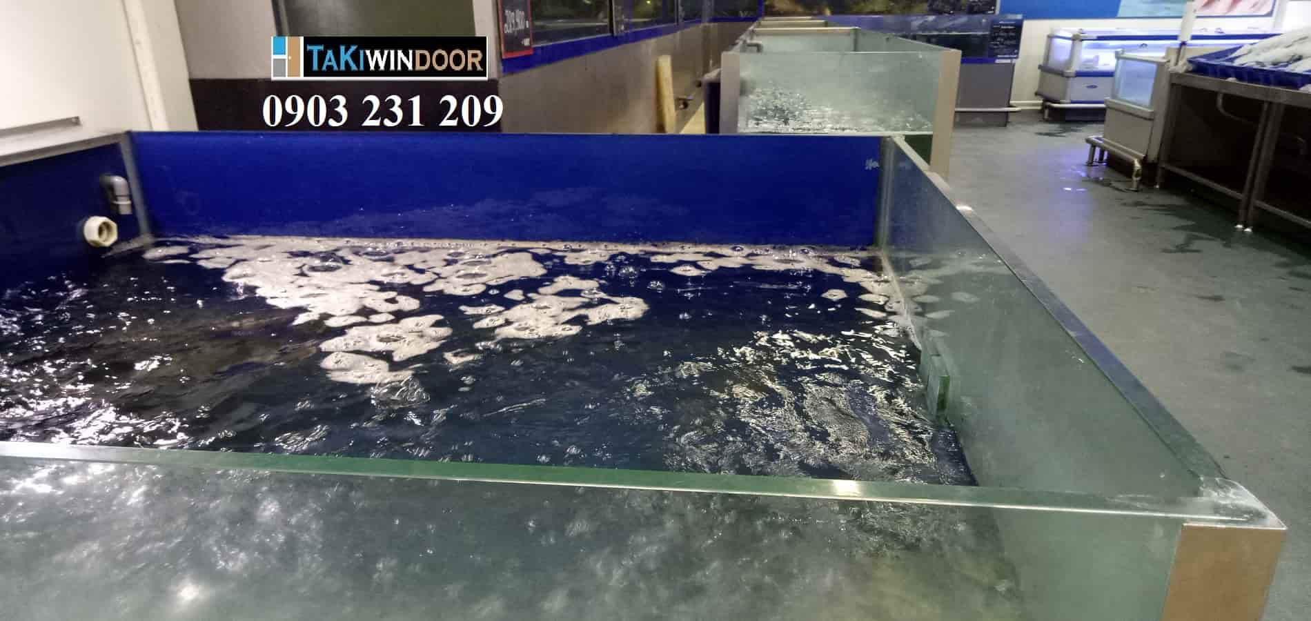 Kính cường lực 19mm làm bể cá