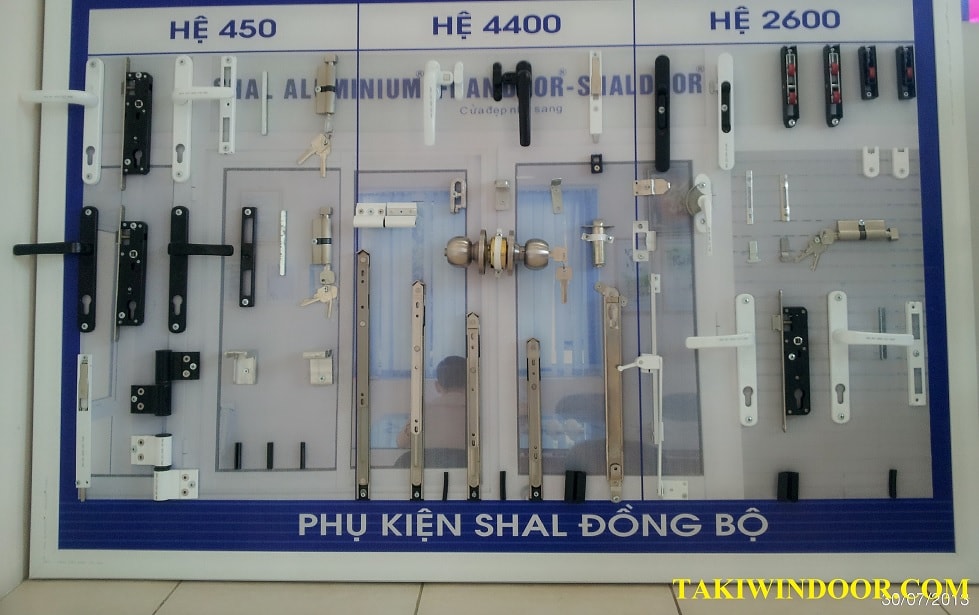 Các phụ kiện chủ yếu để thi công các hệ cửa nhôm Việt Pháp