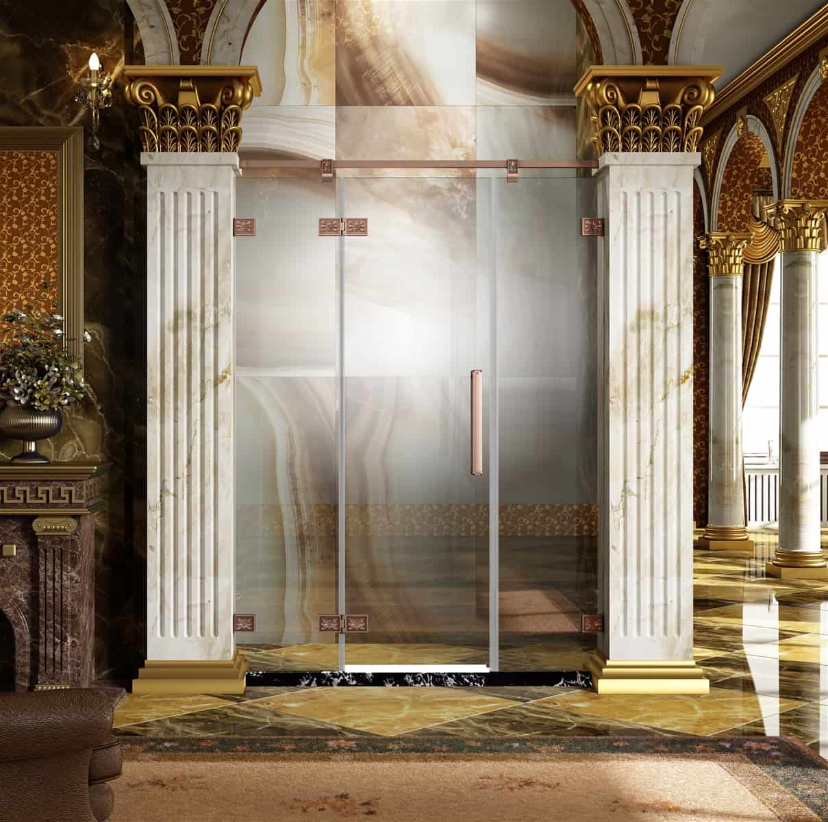 Phòng tắm kính phong cách hoàng gia sang trọng đẹp