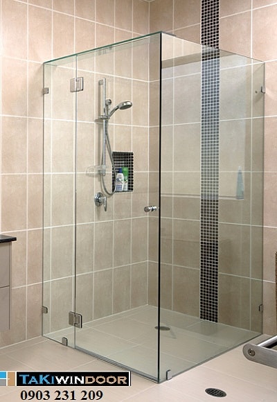 Phòng tắm kính cường lực vuông góc