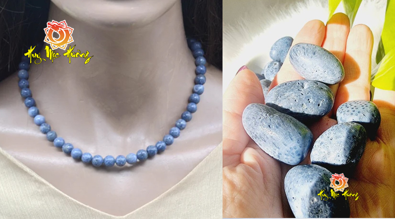 Vòng cổ san hô xanh tự nhiên