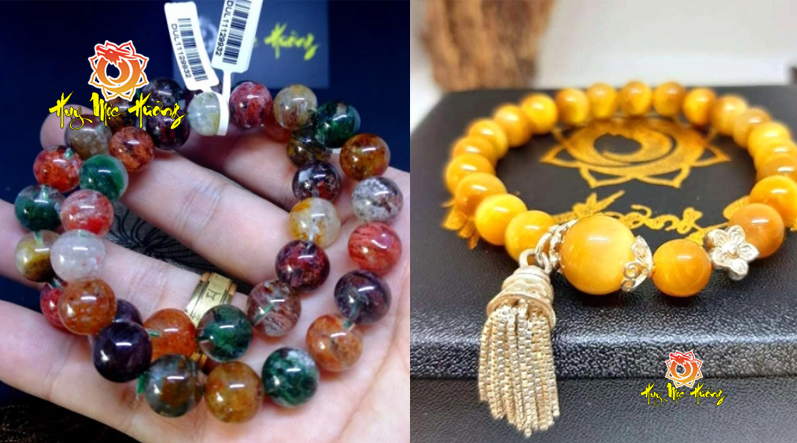 Vòng tay đá quý mắt hổ và ưu linh cao cấp