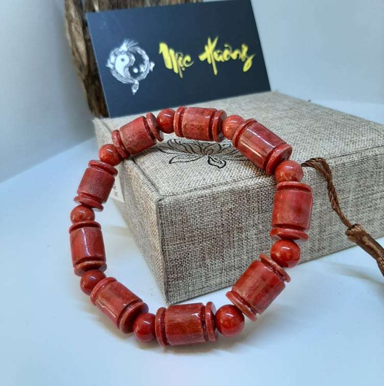 Vòng Tay San Hô Đỏ Tự Nhiên Đốt Trúc 10mm Việt Nam Loại VIP