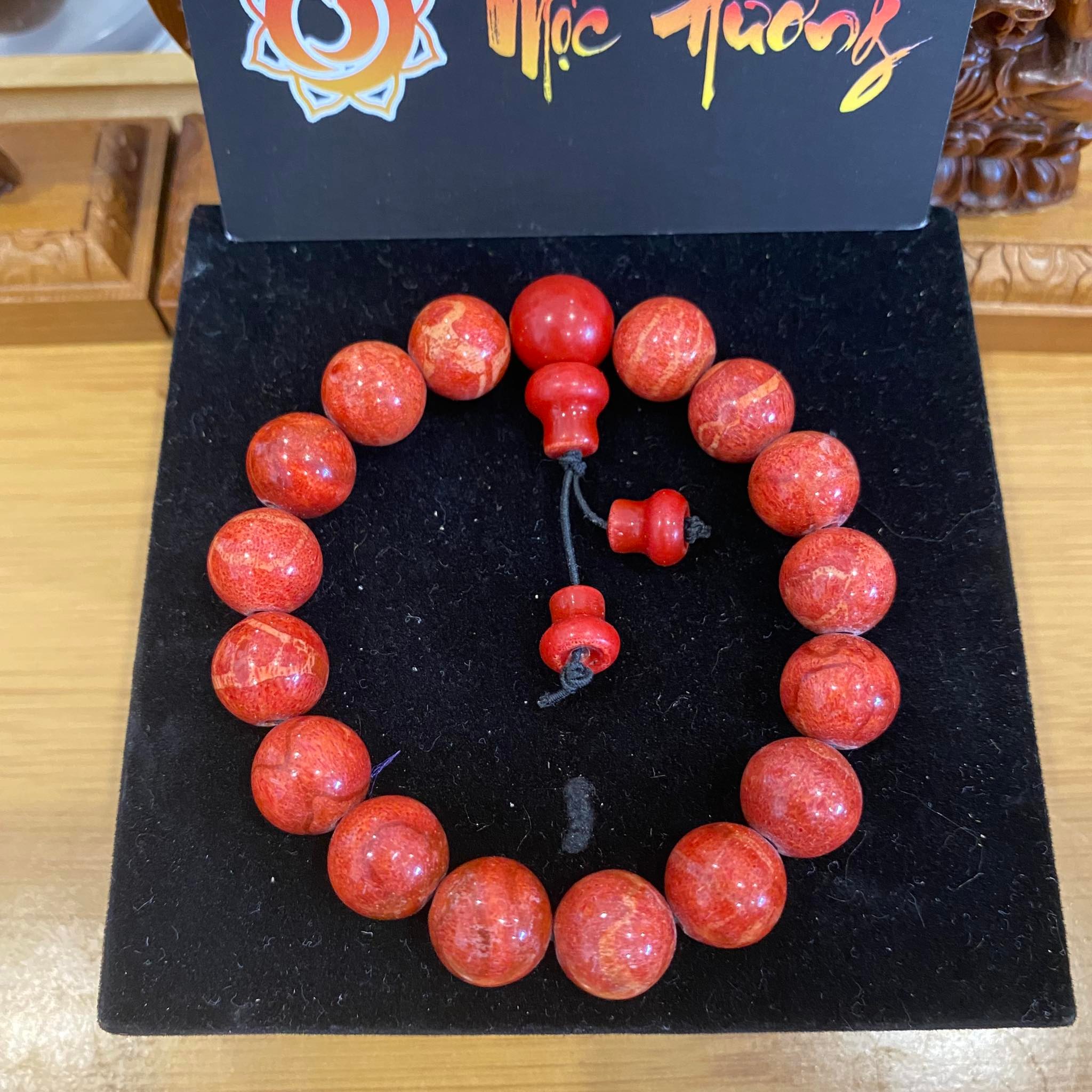 Vòng San Hô Đỏ Tự Nhiên 12mm Việt Nam Loại Vip Mix Hồ Lô