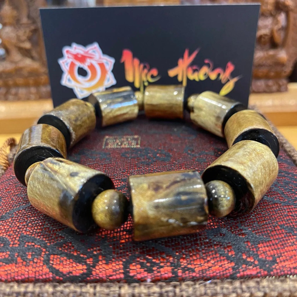 Vòng Tay San Hô Ánh Kim Đốt Trúc 14mm Cho Nam