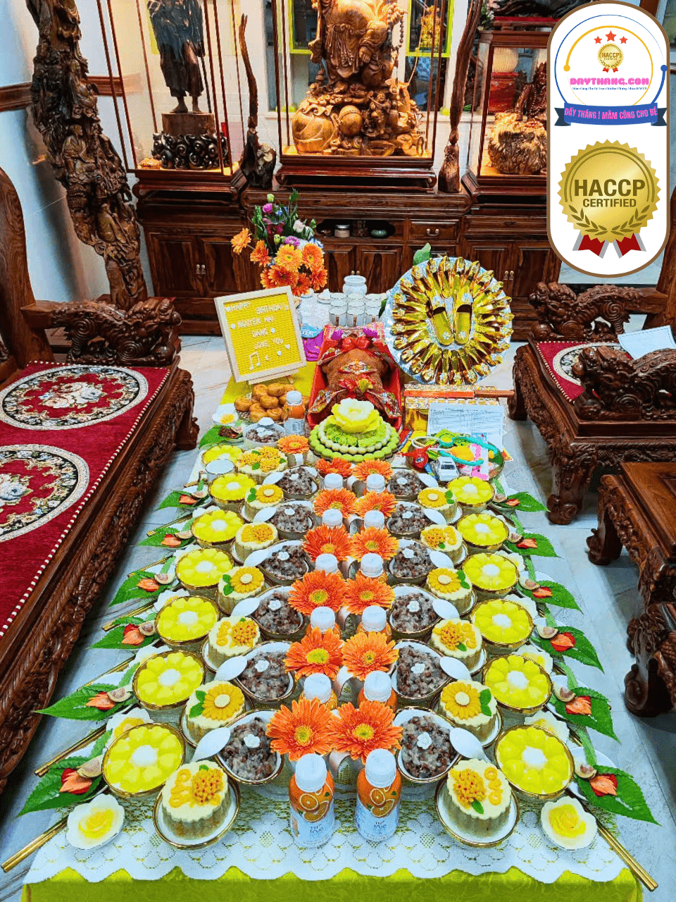 Mâm cúng mụ bé trai