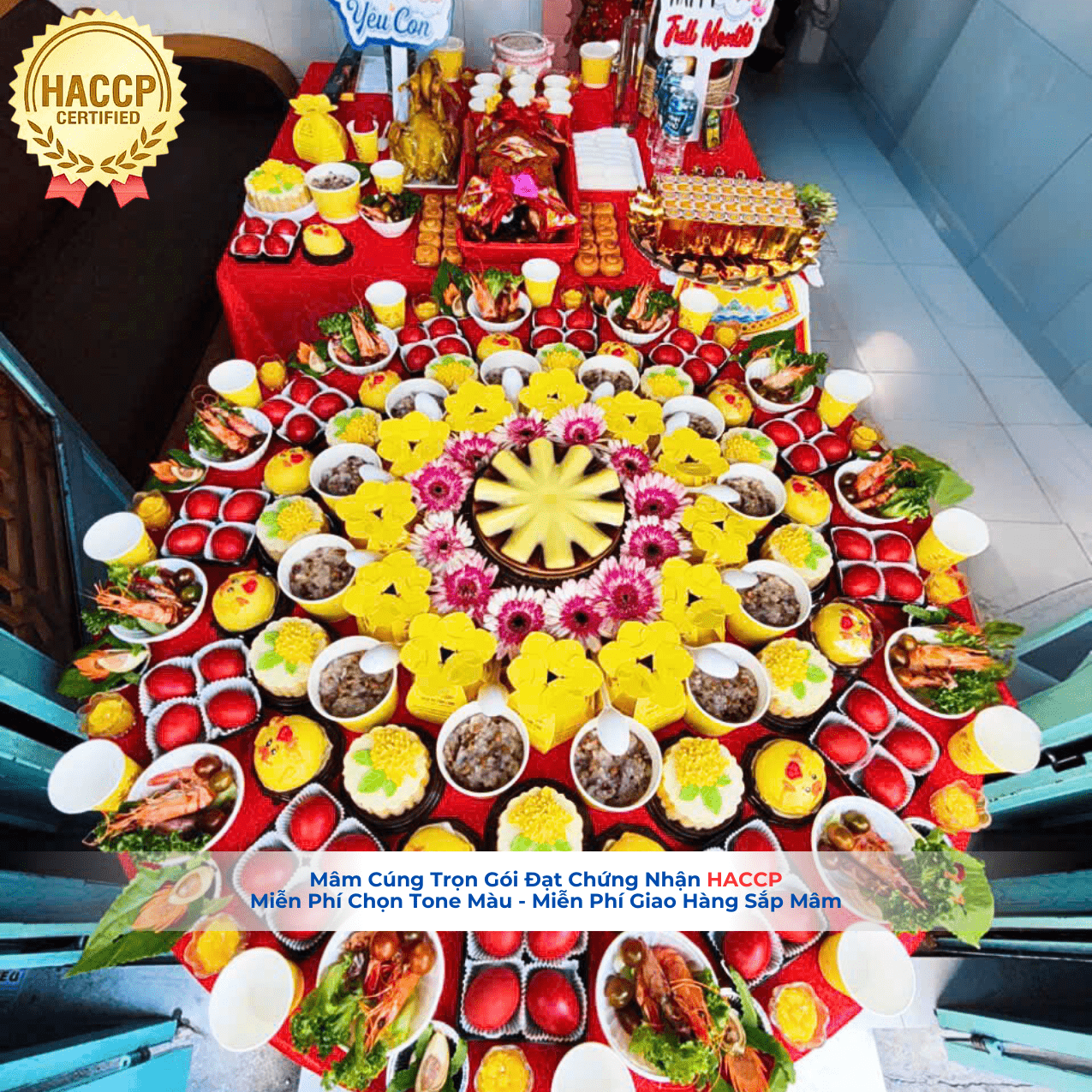 Mâm Cúng Đầy Tháng Truyền Thống Người Hoa