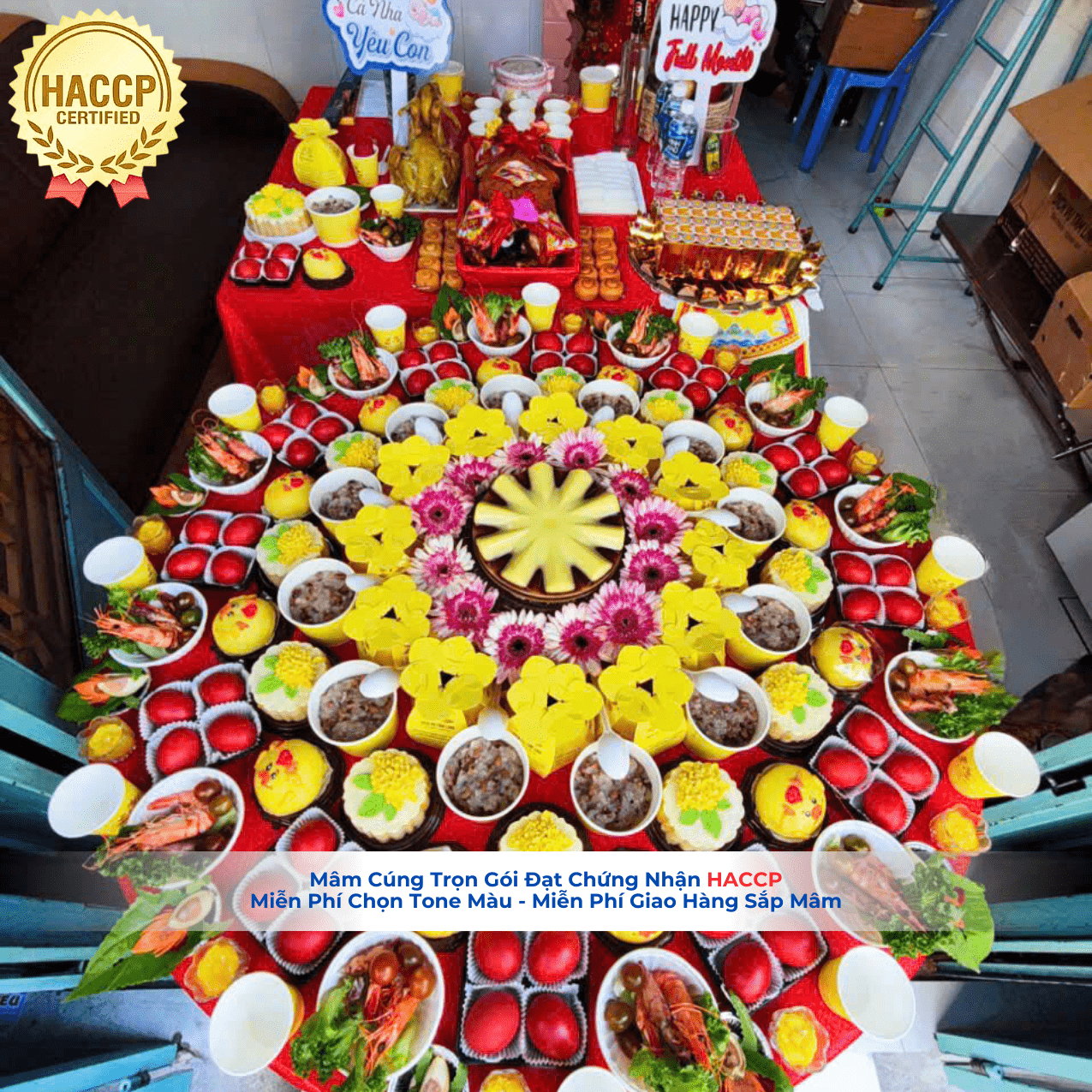 Mâm Cúng Đầy Tháng Truyền Thống Người Hoa