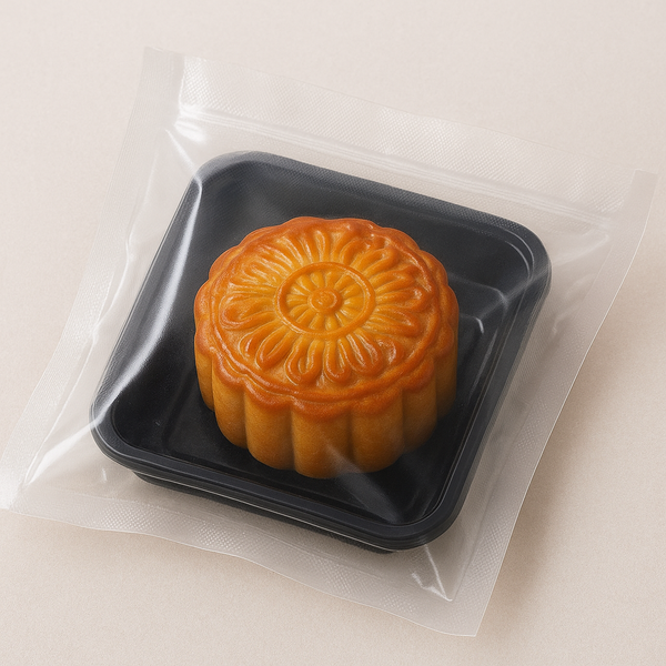 Bao bì đóng gói bánh trung thu khay nhựa định hình + Túi hút chân không