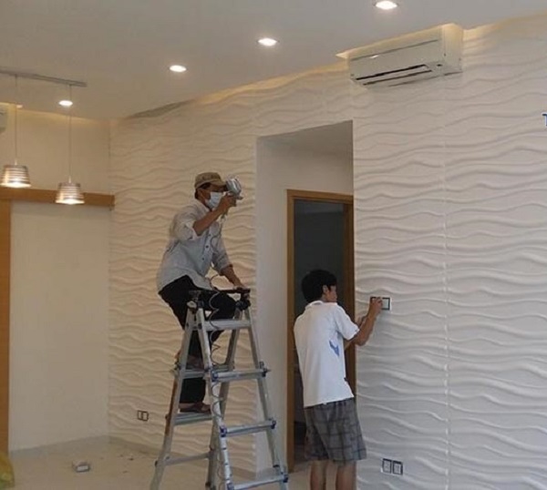 Thi công tường thạch cao