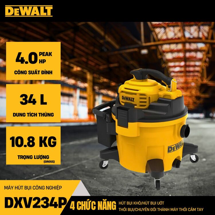 Máy hút bụi công nghiệp Dewalt DXV234P 34L