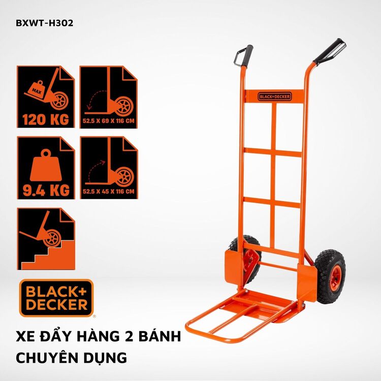 Xe đẩy 2 bánh BlackDecker H302 90kg