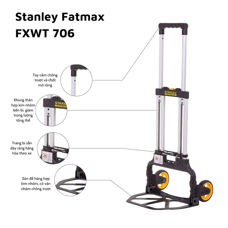 Xe đẩy hàng 2 bánh Stanley FT706 120kg