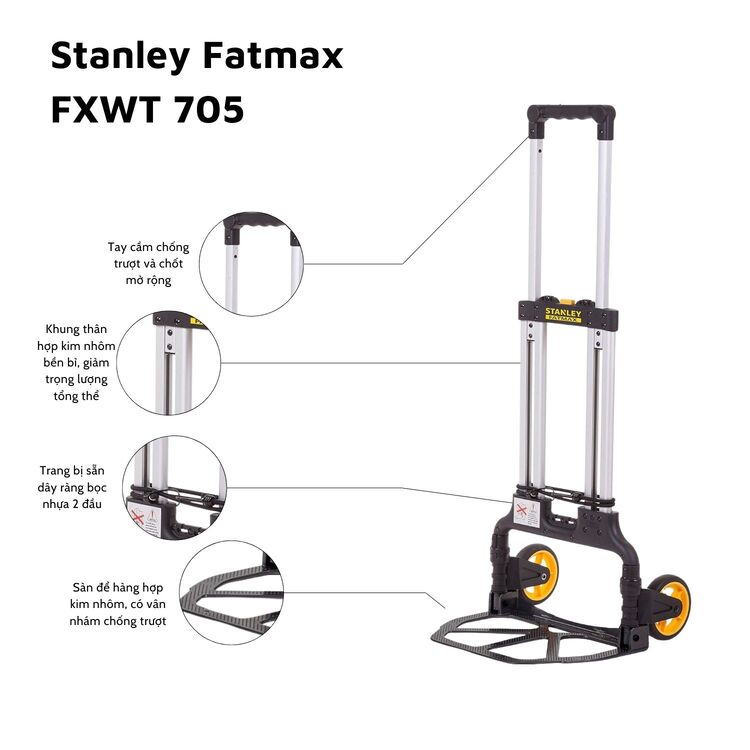Xe đẩy hàng 2 bánh Stanley FT705 70kg