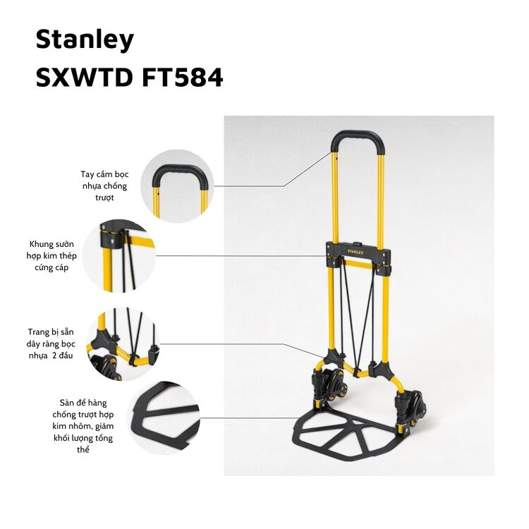 Xe đẩy hàng 2 bánh Stanley FT584 60kg