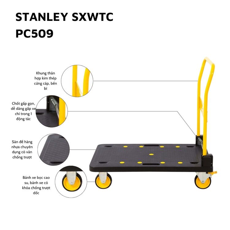 Xe đẩy Stanley 2 bánh PC509 250kg