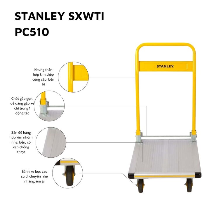 Xe đẩy Stanley 4 bánh PC510 150kg