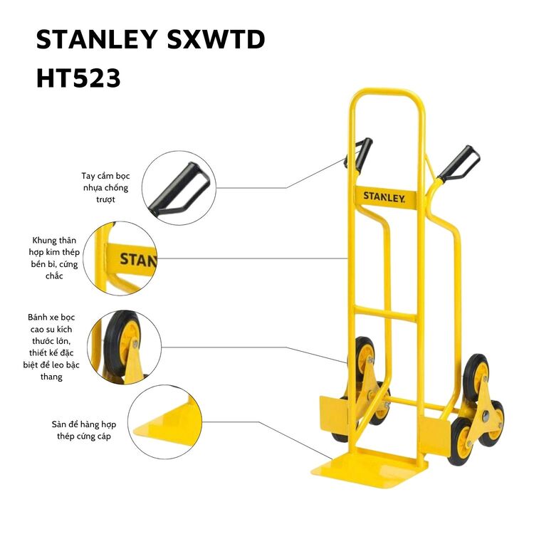 Xe đẩy leo cầu thang Stanley 2 bánh HT523 200kg