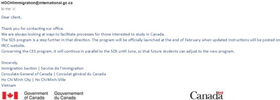 du học canada diện ces chính thức kết thúc