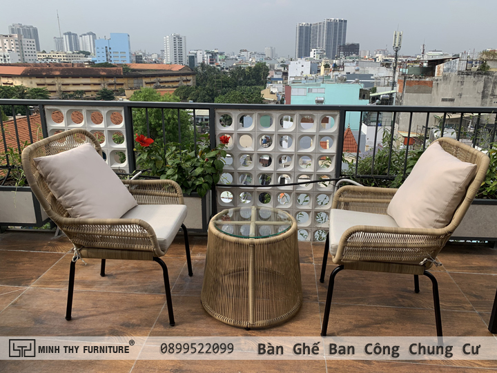 Bàn Ghế Ban Công Giả Mây Chung Cư