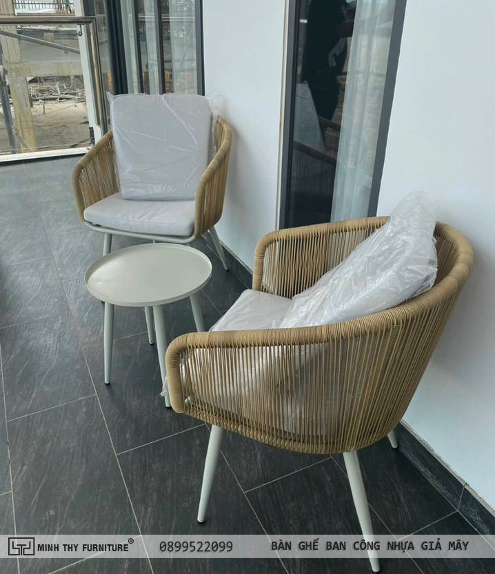 Bàn Ghế Ban Công Nhựa Giả Mây