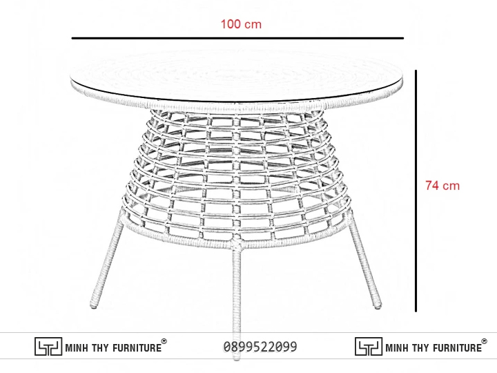 BÀN GHẾ GIẢ MÂY CAFE MT2A277