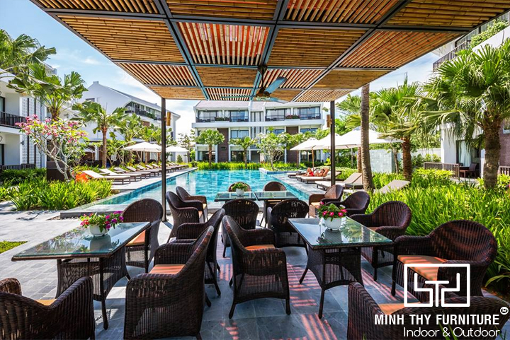 Senvila Boutique Hoi An Resort & Spa chọn Minh Thy Furniture là nhà cung cấp Bàn Ghế Giả Mây