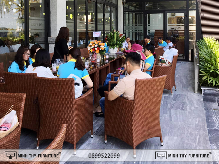 bàn ghế nhựa giả mây