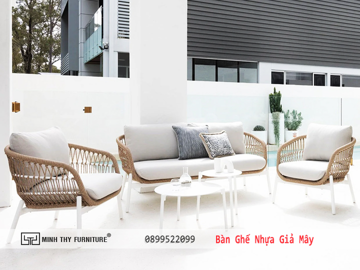 Bàn Ghế Nhựa Giả Mây