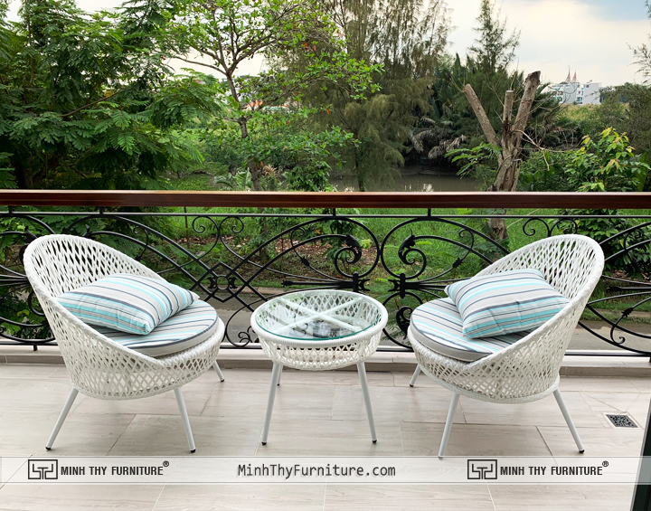 Bộ bàn ghế đan caro MT2A158