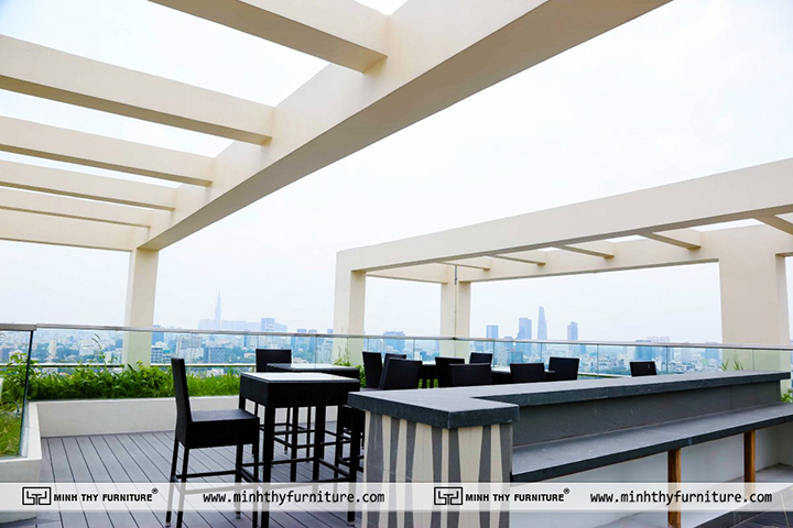 Ghế Quầy Bar Nhựa Giả Mây