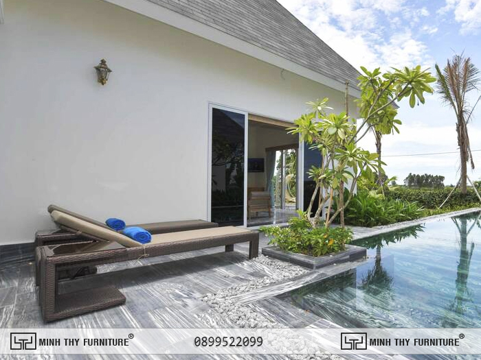 Ghế hồ bơi giả mây