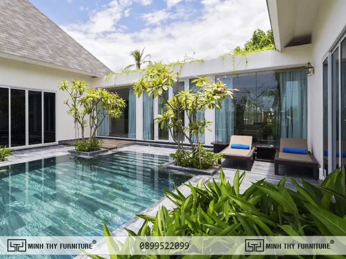 ghế hồ bơi nhựa giả mây