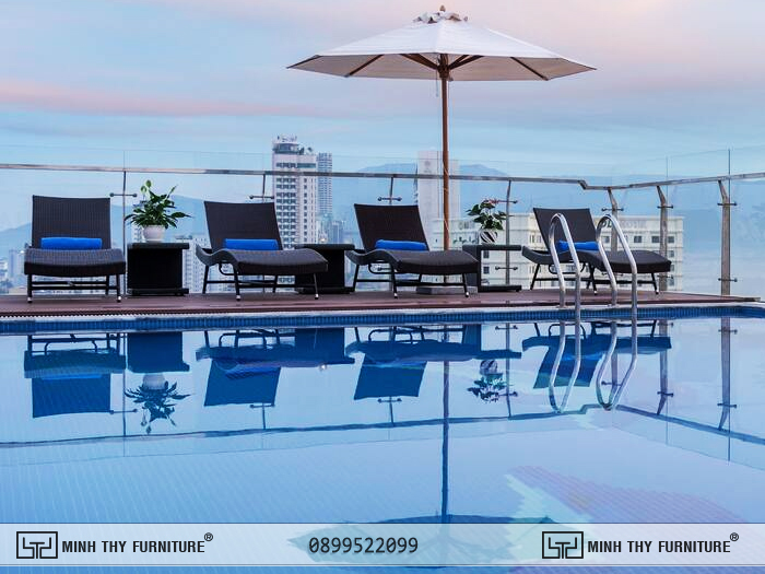 Ghế hồ bơi nhựa giả mây