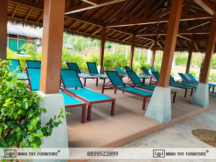 Ghế hồ bơi vải lưới textilene