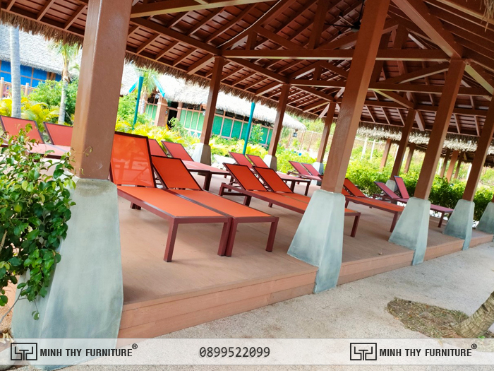 Ghế hồ bơi vải lưới textilene