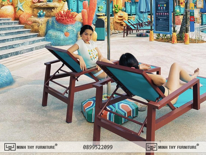 Ghế hồ bơi vải lưới textilene