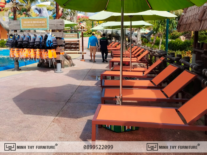 Ghế hồ bơi vải lưới textilene