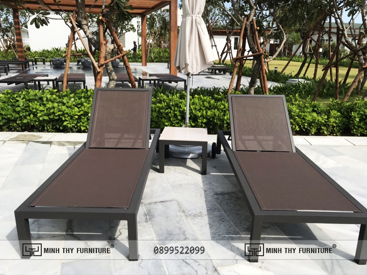 Ghế hồ bơi hợp kim nhôm vải lưới textilene MT4A38