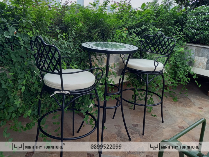 Bàn Ghế Sắt Quầy Bar Ngoài Trời