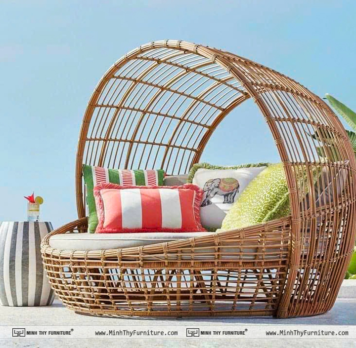 Giường Tắm Nắng Nhựa Giả Mây