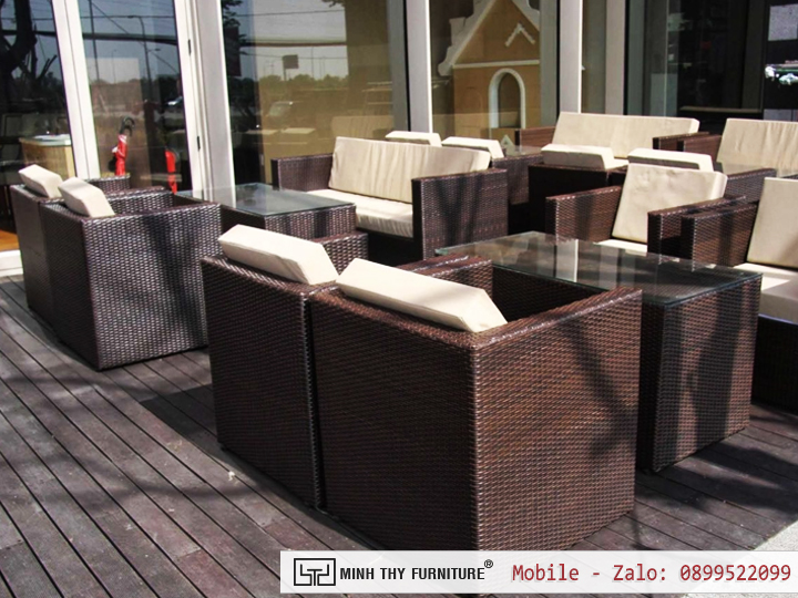 bộ bàn sofa mây nhựa