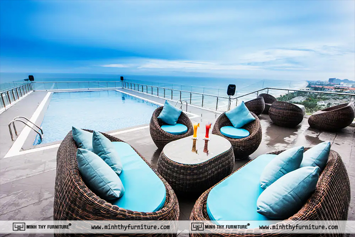 sofa nhựa giả mây