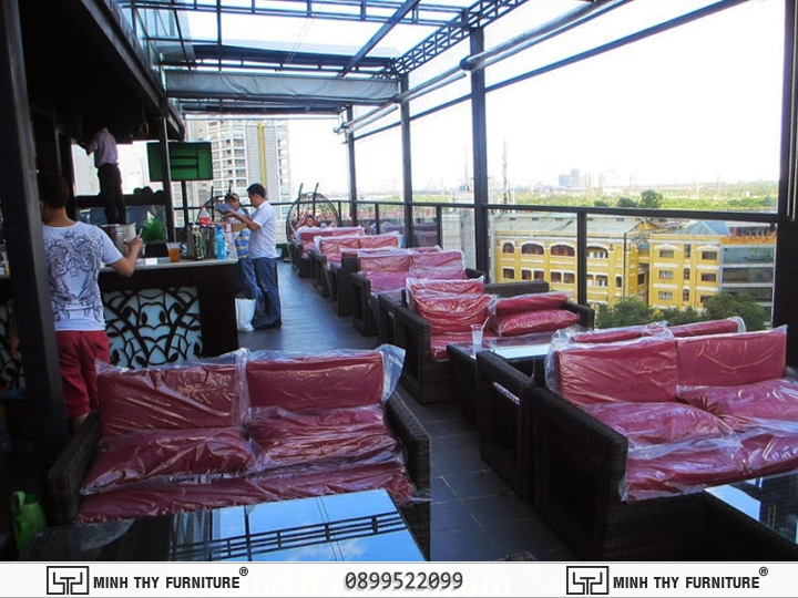 King Rooftop Coffee sofa nhựa giả mây